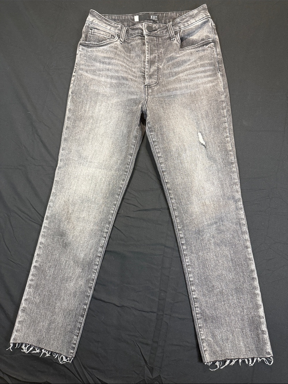Kut from the Kloth Gray Washed Straight Leg Jeans Size 4